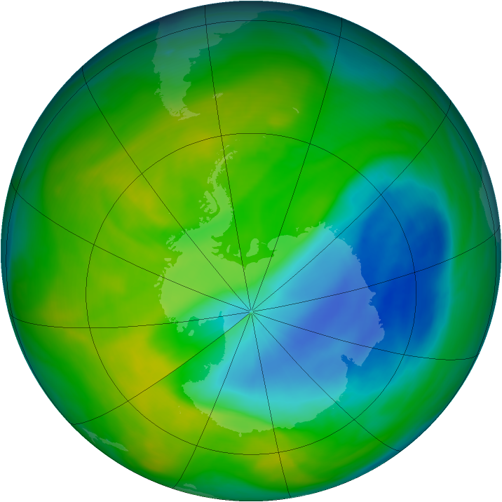 Antarctic ozone map for 20 November 2005